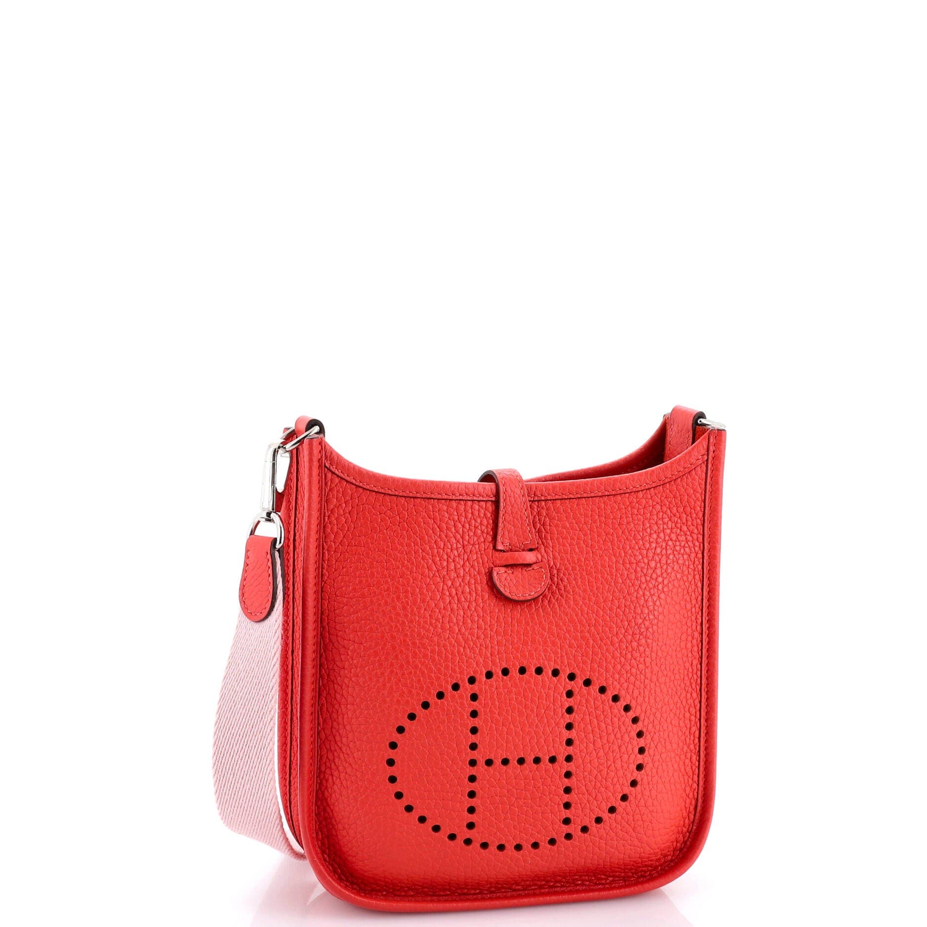 Pre-Owned Hermes Evelyne Bag Gen III Clemence TPM, Alternate, color, Rouge Pivoine