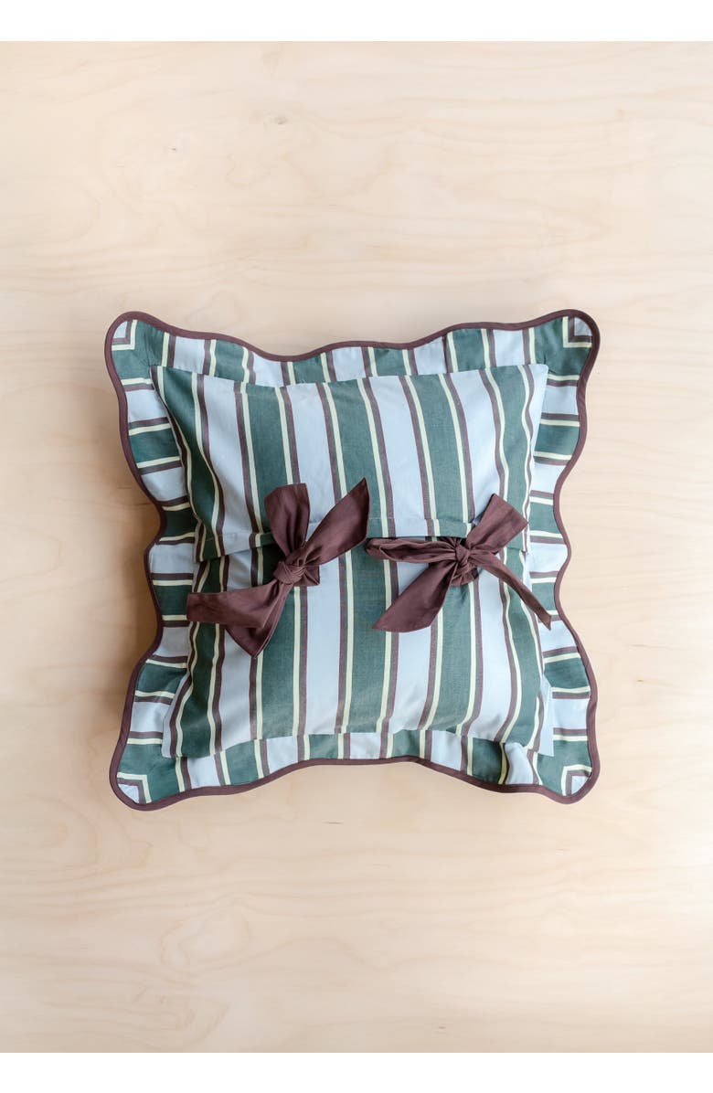 TBCo Cotton Stripe Bow Pillowcase, Alternate, color, Blue Stripe