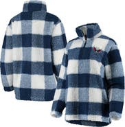 G-III 4HER BY CARL BANKS Women's G-III 4Her by Carl Banks Navy/White Washington Capitals Plaid Sherpa Quarter-Zip Jacket