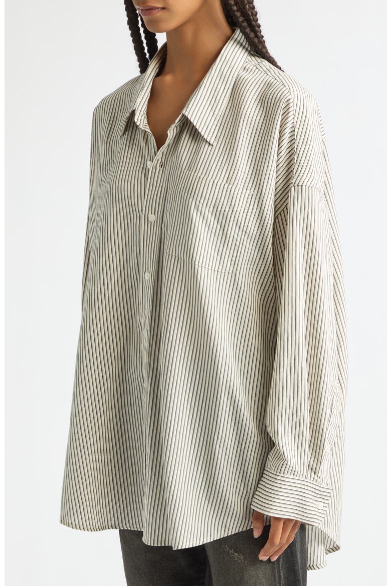 Drop Neck Striped Shirt, Alternate, color, WHITE AND BLACK STRIPE