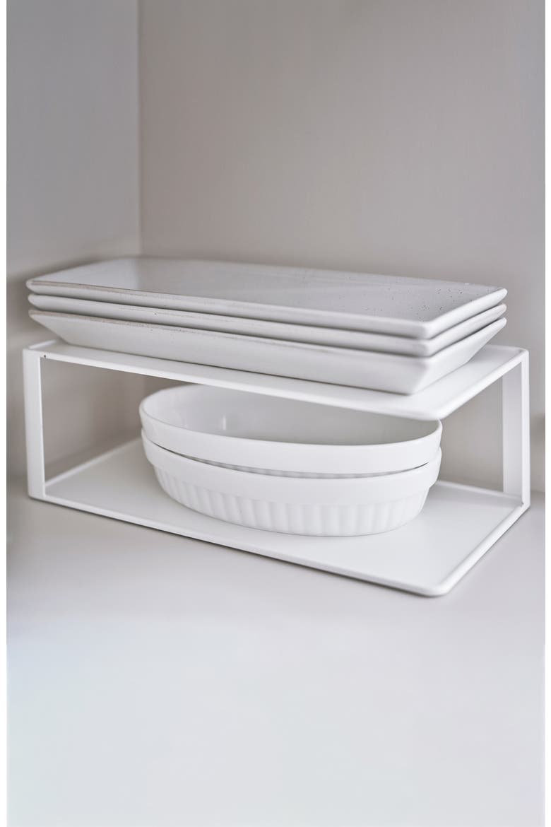 2-Tier Cabinet Organizer, Alternate, color, WHITE