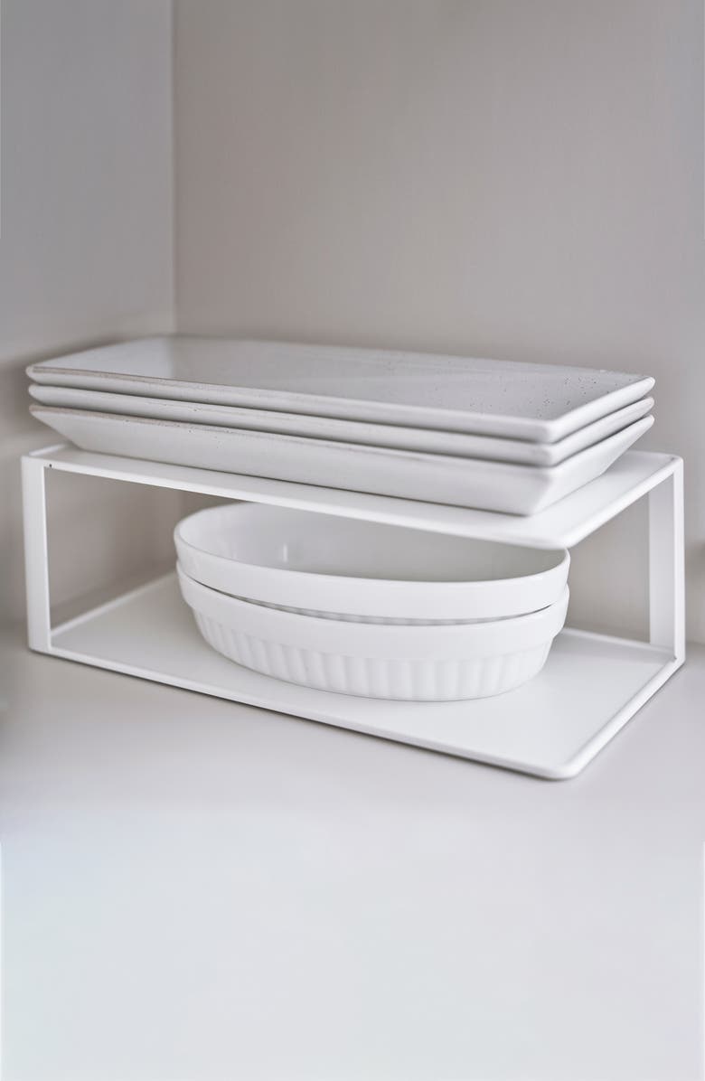 Yamazaki 2-Tier Cabinet Organizer, Alternate, color, White
