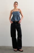 Topshop Pinstripe Denim Strappy Cami