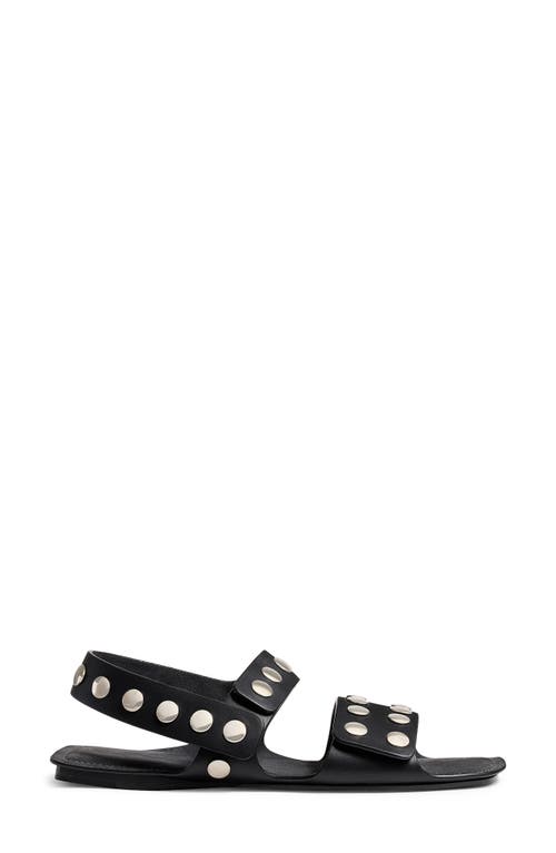 Khaite Boden Silver Studded Leather Sandals In Black