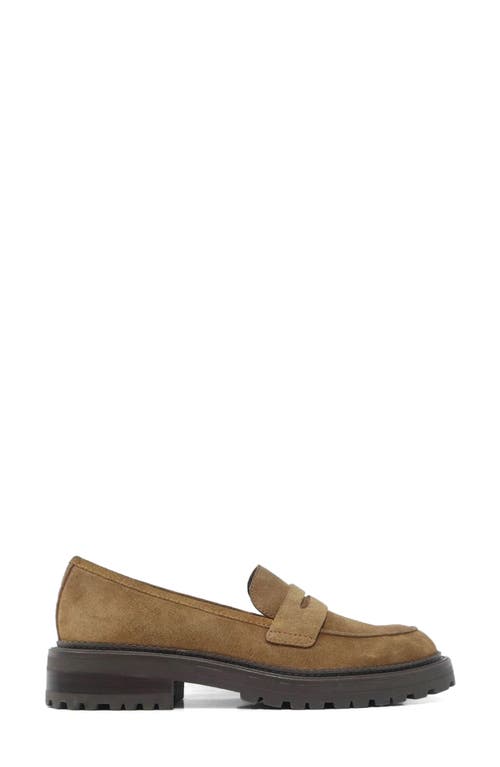 Kenneth Cole New York Fatima Lug Sole Penny Loafer In Caramel Suede