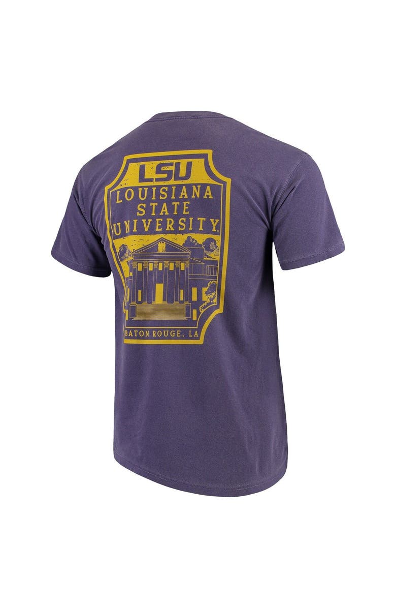 IMAGE ONE Men's Purple LSU Tigers Comfort Colors Campus Icon T-Shirt, Alternate, color, 