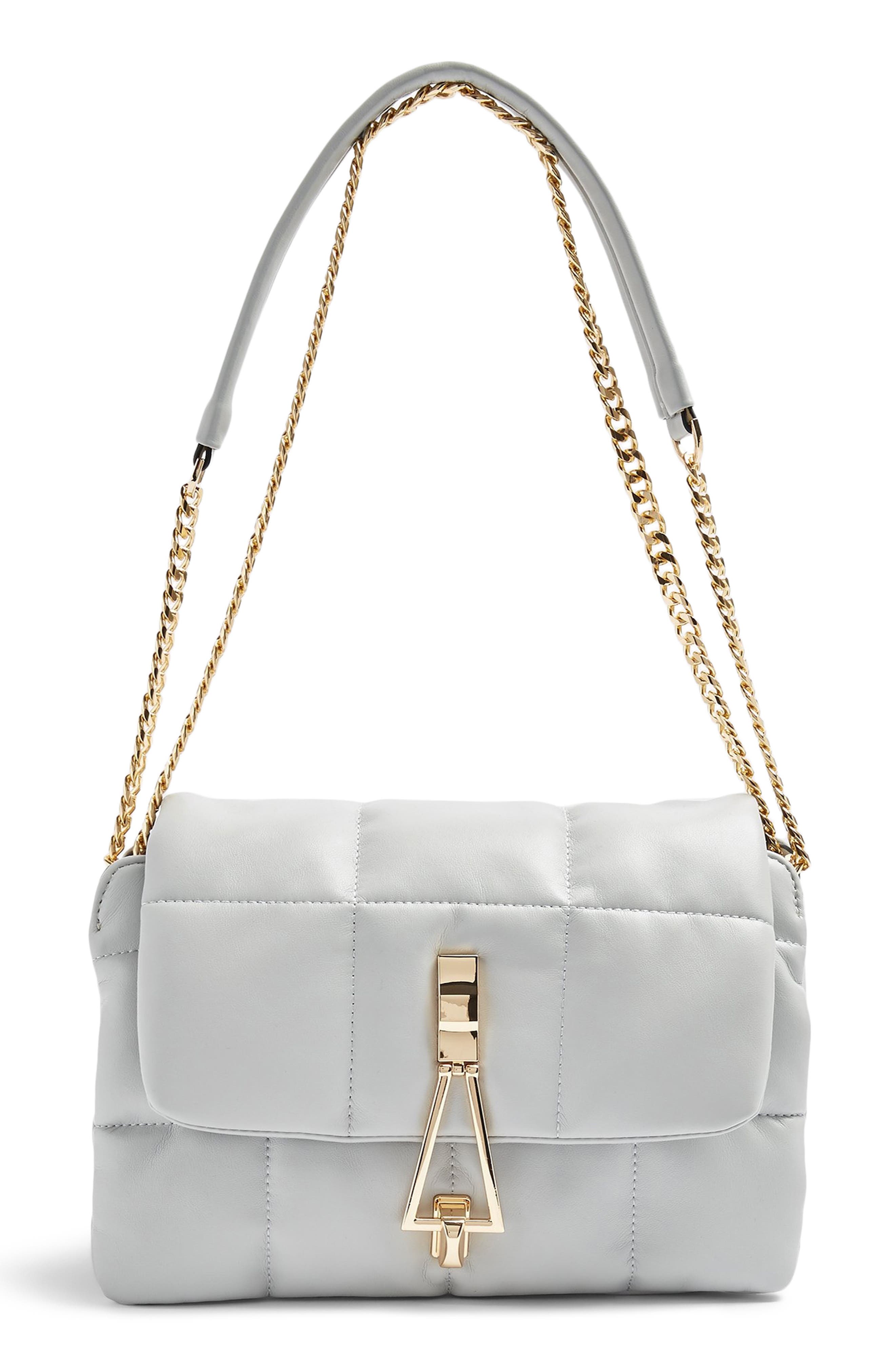 Triangle Quilted Shoulder Bag, Main, color, BLUE