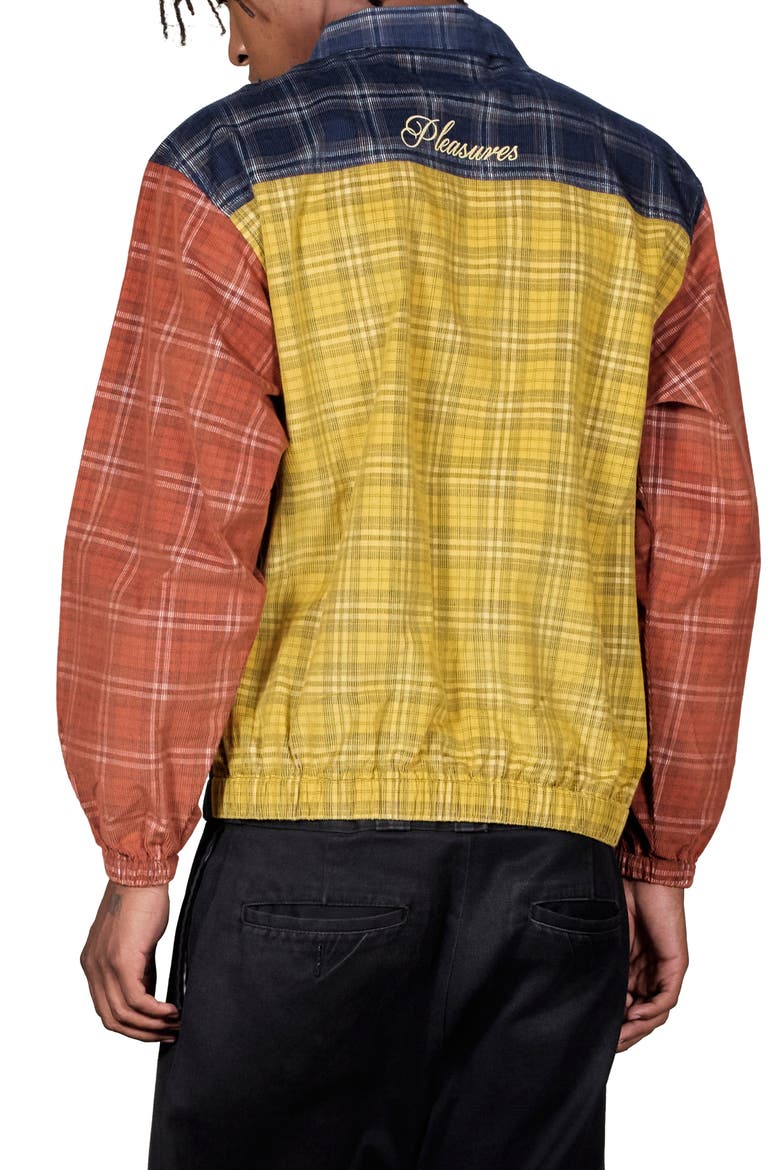 Colorblock Check Cotton Corduroy Shirt, Alternate, color, NAVY