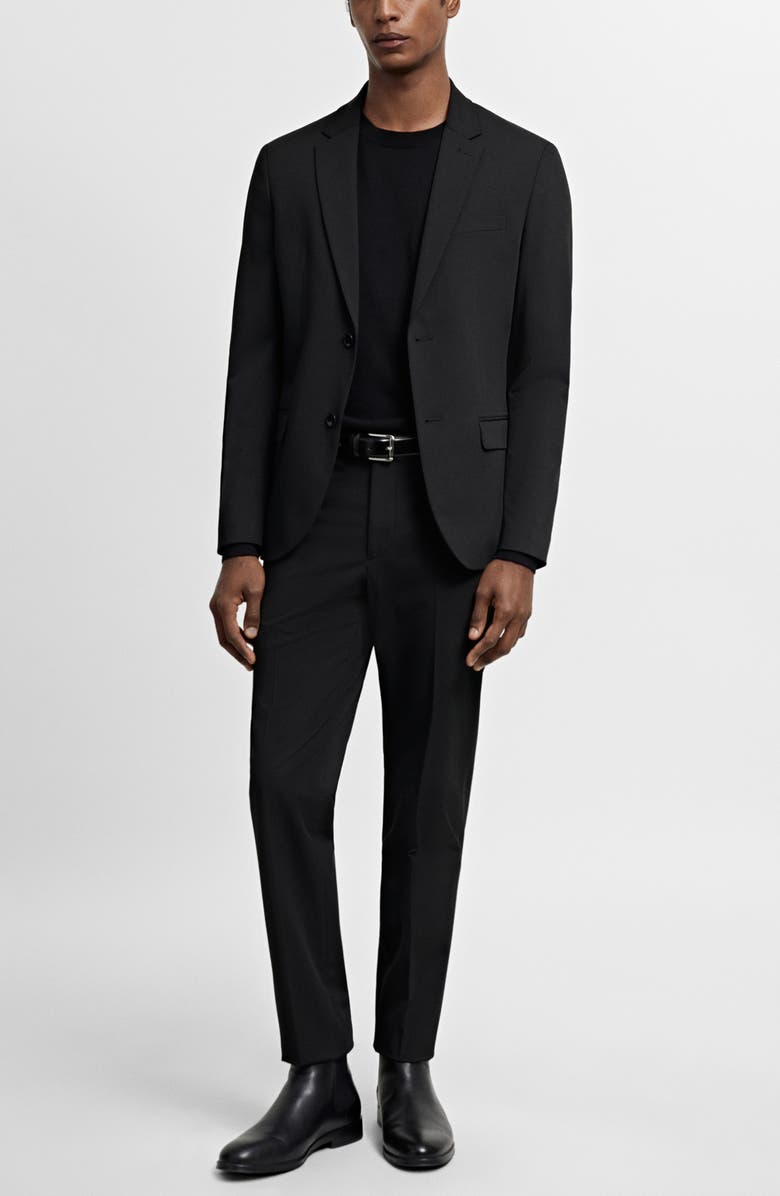 MANGO Superslim Fit Black Stretch Sport Coat, Alternate, color, 