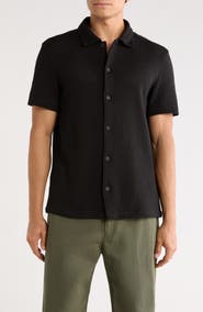 Vince Cotton Blend Pointelle Button-Up Shirt