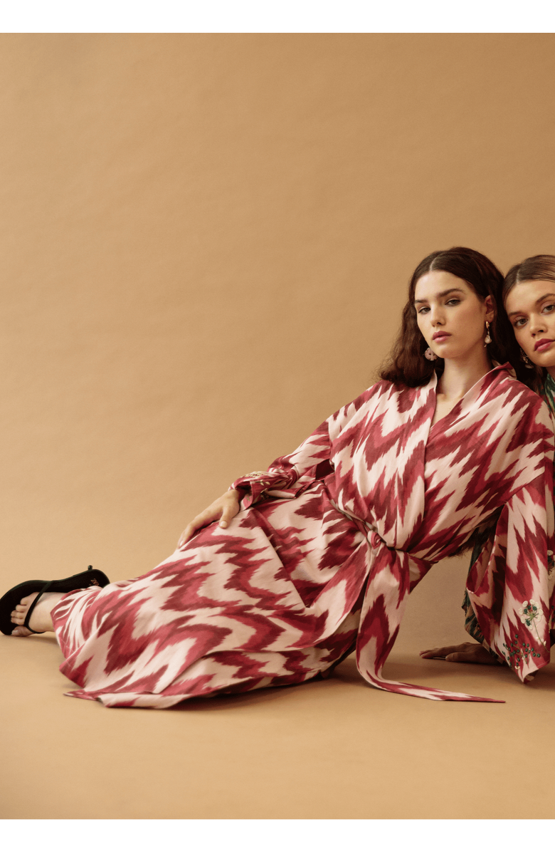 GUADALUPE DESIGN Anisa Ikat Kimono, Alternate, color, Pink