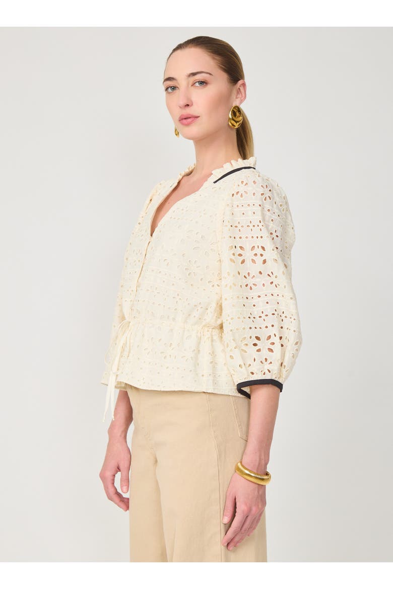 Tali Blouse, Alternate, color, Light khaki eyelit lace