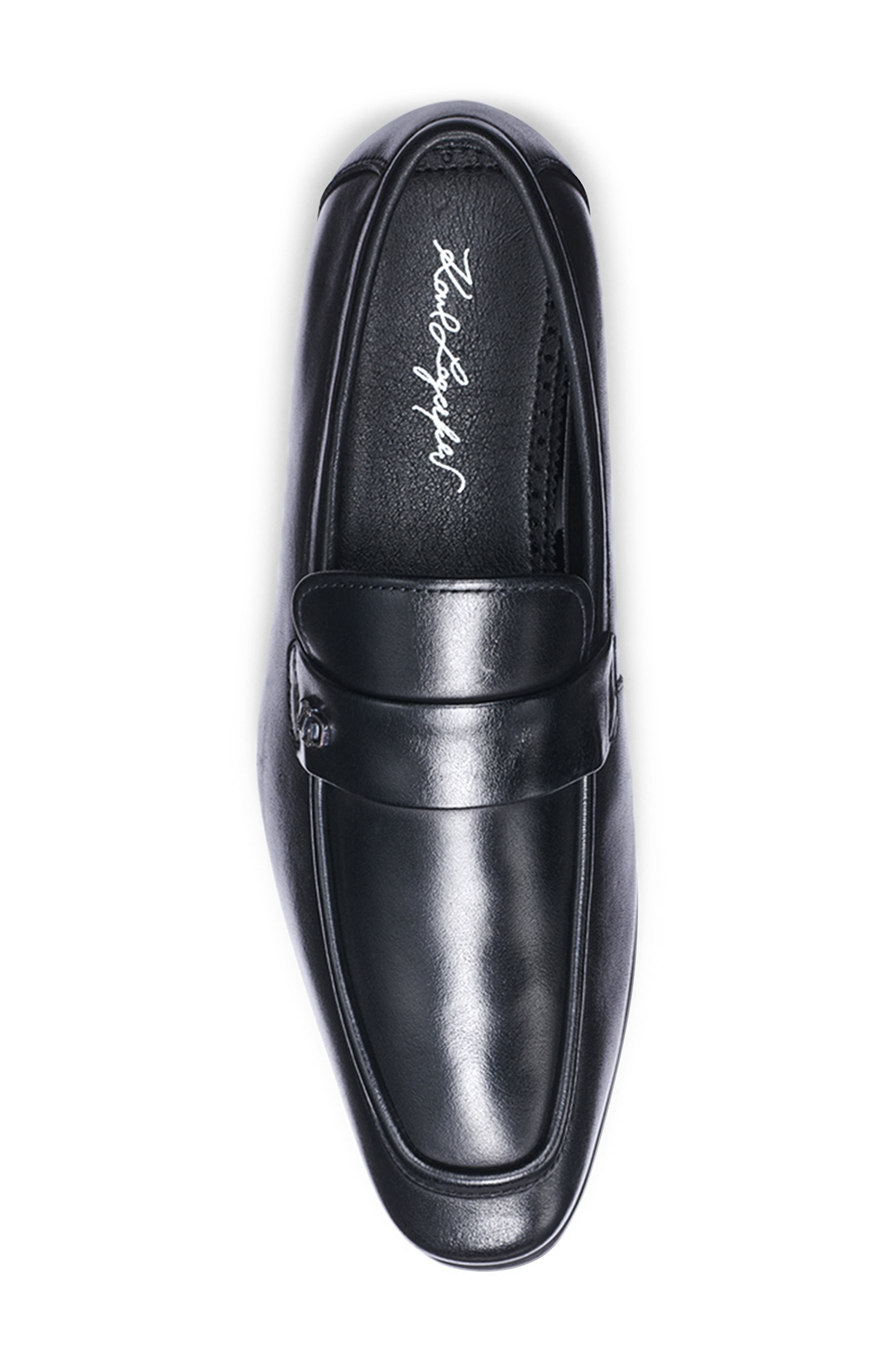 KARL LAGERFELD PARIS Leather Loafer, Alternate, color, Black