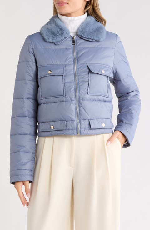 Faux Fur Collared Puffer Jacket