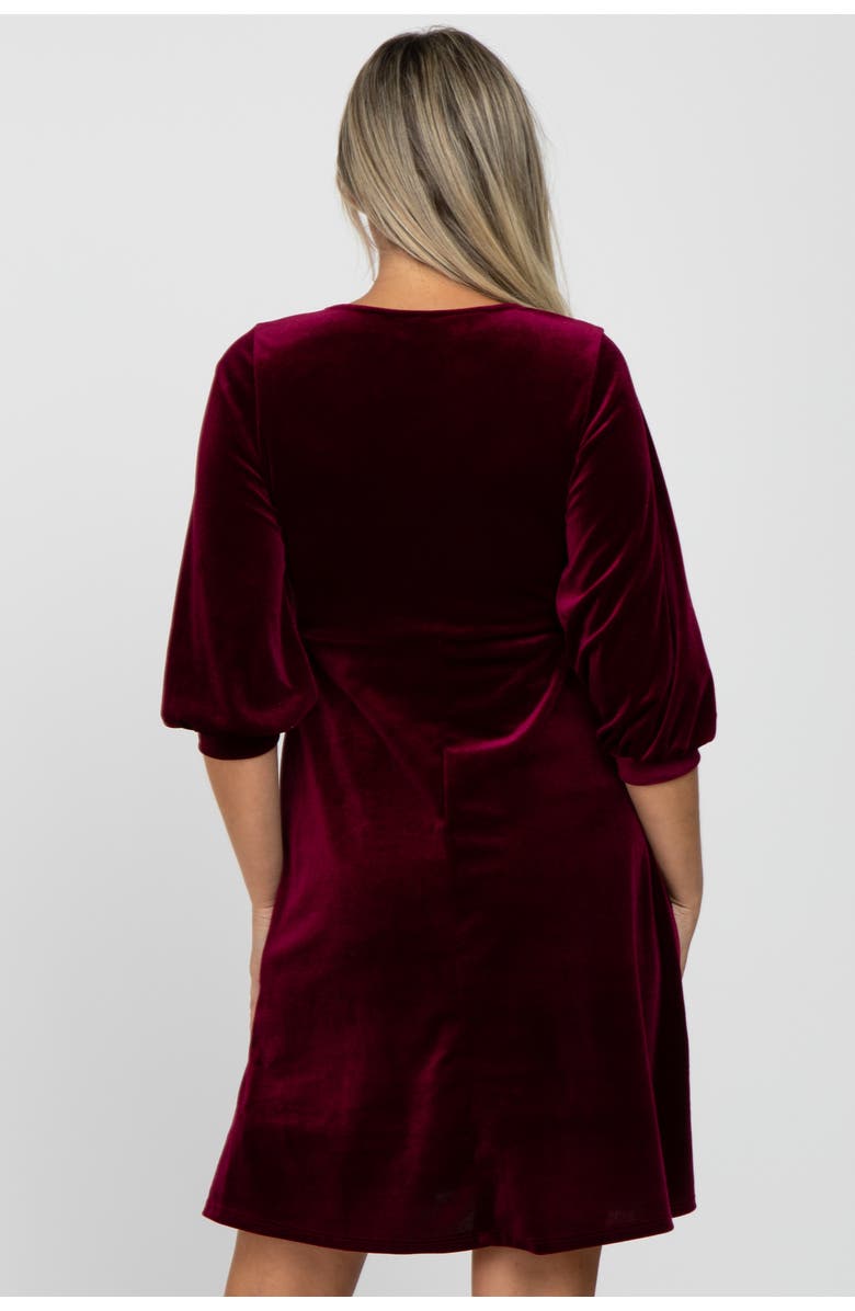 PinkBlush Velvet Wrap Front Babydoll Dress, Alternate, color, Burgundy