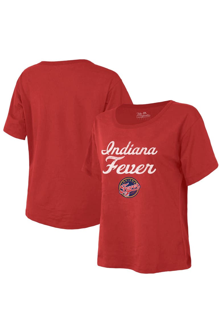 Women's Majestic Threads Red Indiana Fever The Edge Premium Boxy T-Shirt, Main, color, Red