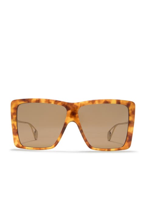 61mm Retro Square Sunglasses