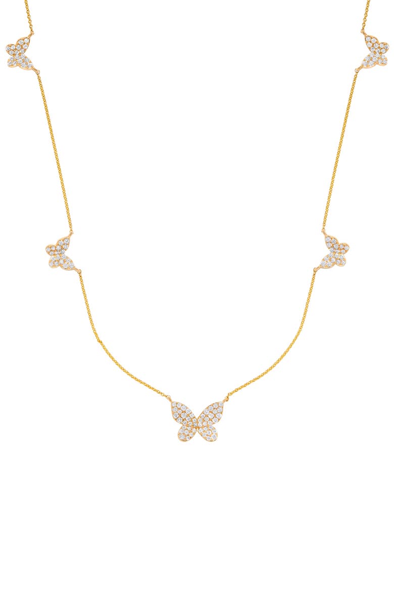H.J. Namdar Butterfly Diamond Station Necklace, Main, color,