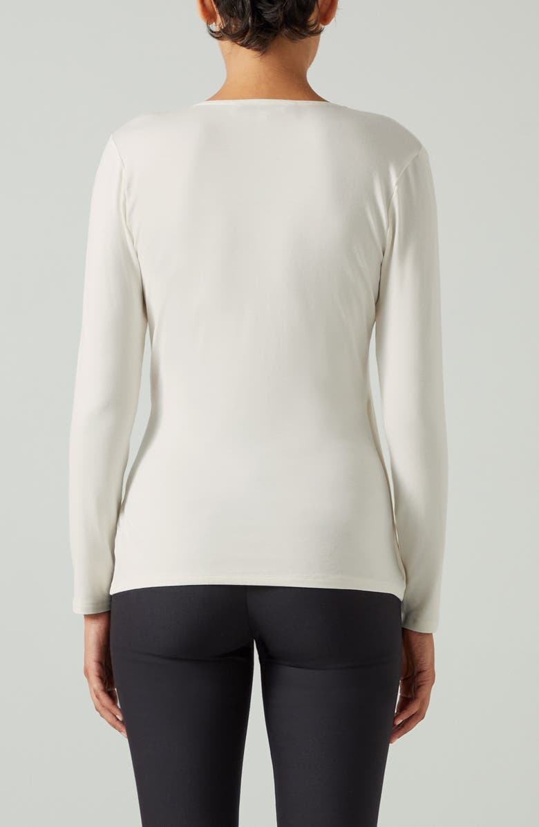 LK Bennett Eames Surplice Jersey Top, Alternate, color, Cream/ Ivory