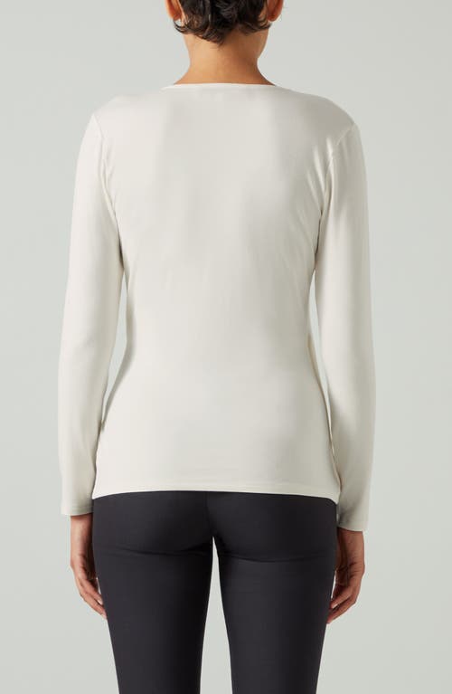 Lk Bennett Eames Surplice Jersey Top In White
