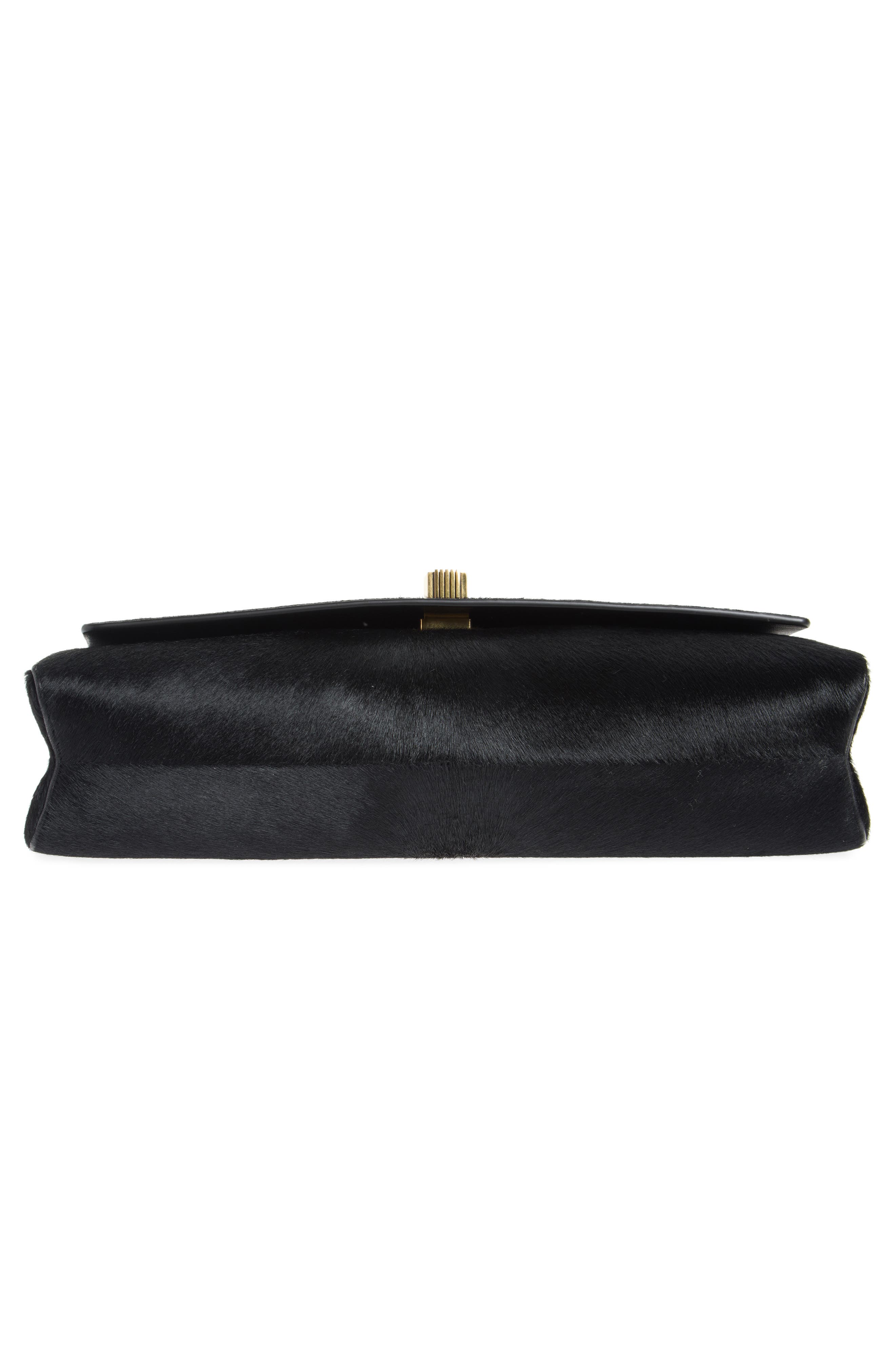 Audrey Calf Hair Clutch, Alternate, color, BLACK