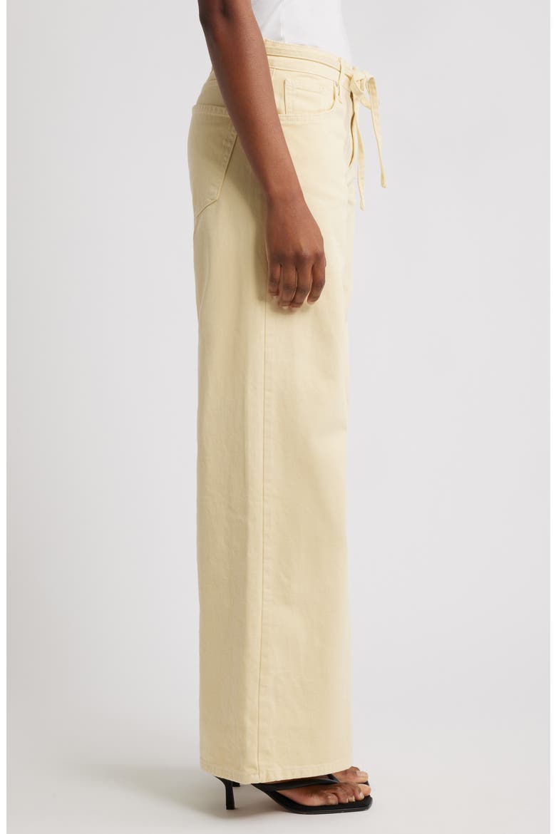Olivia Tie Belt High Waist Wide Leg Jeans, Alternate, color, YELLOW