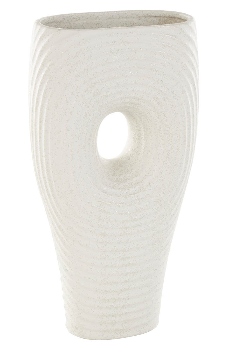 GINGER BIRCH STUDIO Textured Ceramic Vase, Main, color, White
