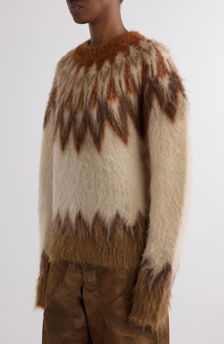 Isabel Marant Étoile Natania Wool & Mohair Blend Fair Isle Sweater, Alternate, color, Rust