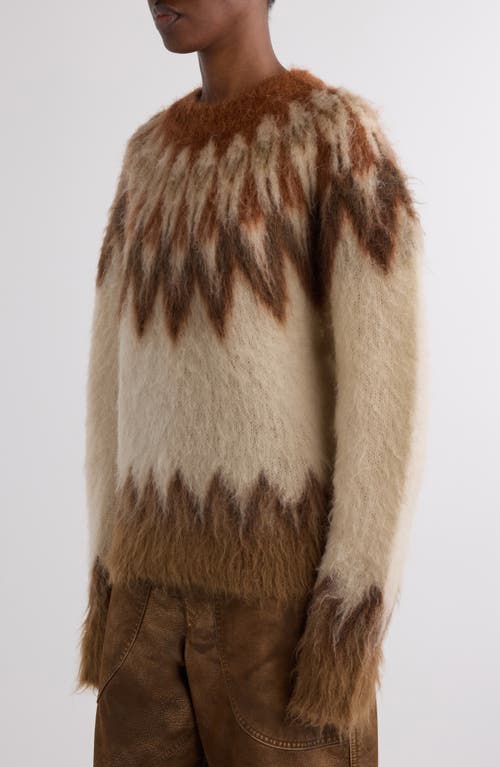 Isabel Marant Étoile Natania Wool & Mohair Blend Fair Isle Sweater In Brown