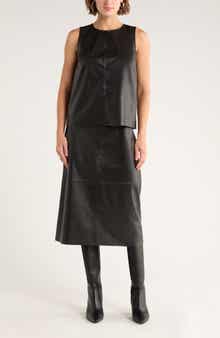 NORDSTROM RACK Faux Leather Midi Skirt