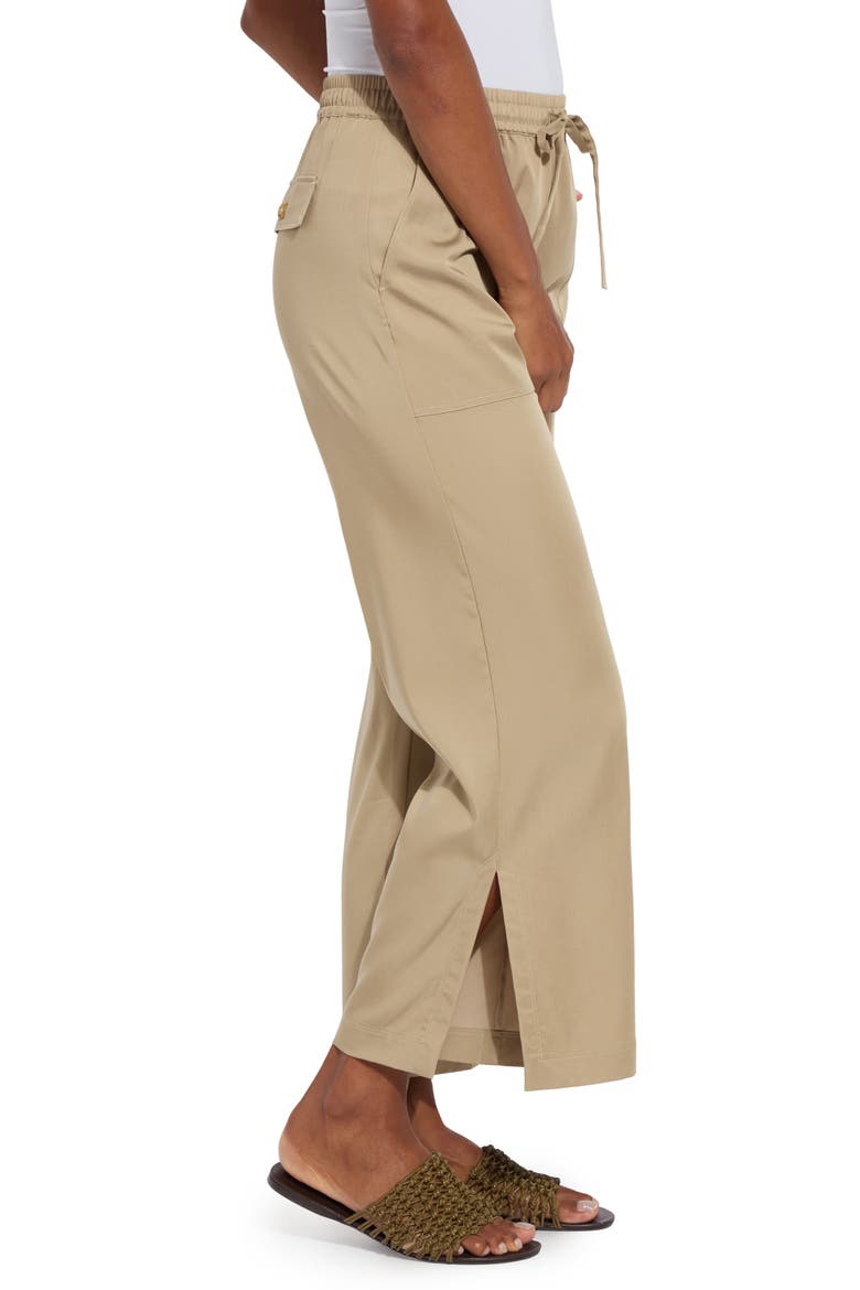 Zena Drawstring Ankle Wide Leg Pants, Alternate, color, SANDSTONE