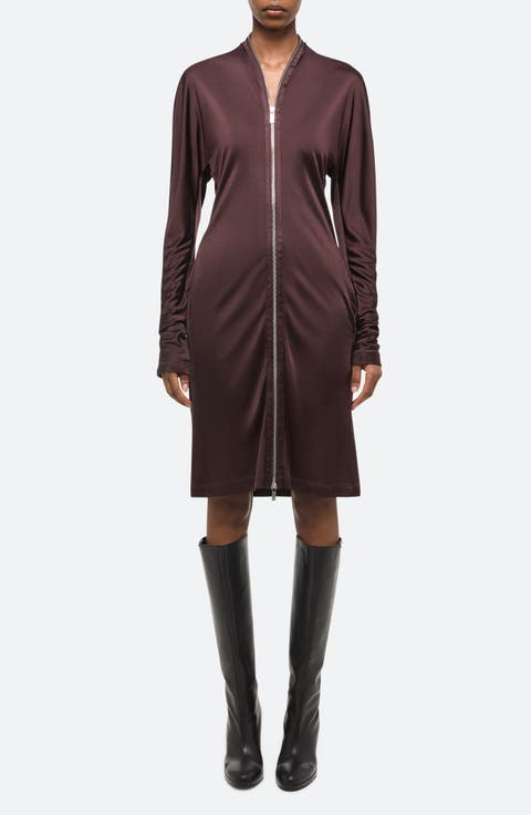 Z Infinity Liquid Long Sleeve Zip Front Dress