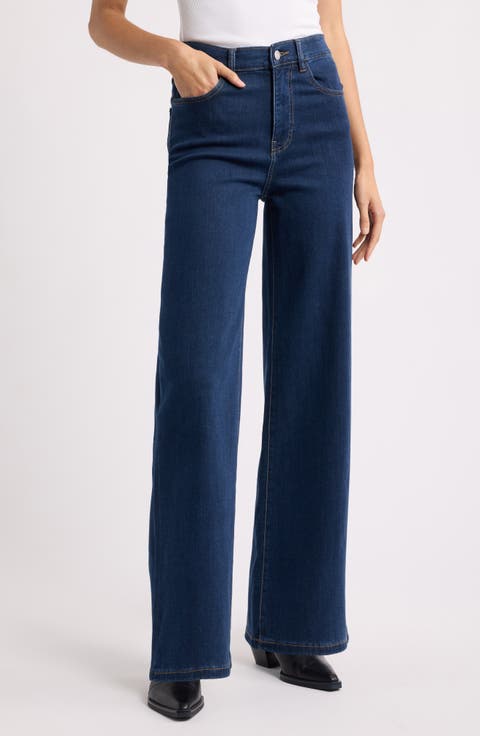 The Californian High Waist Slim Wide Leg Jeans
