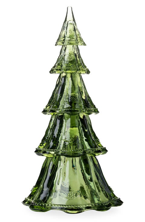 Berry 
Thread Set of 5 Evergreen 16-Inch Large Glass Trees