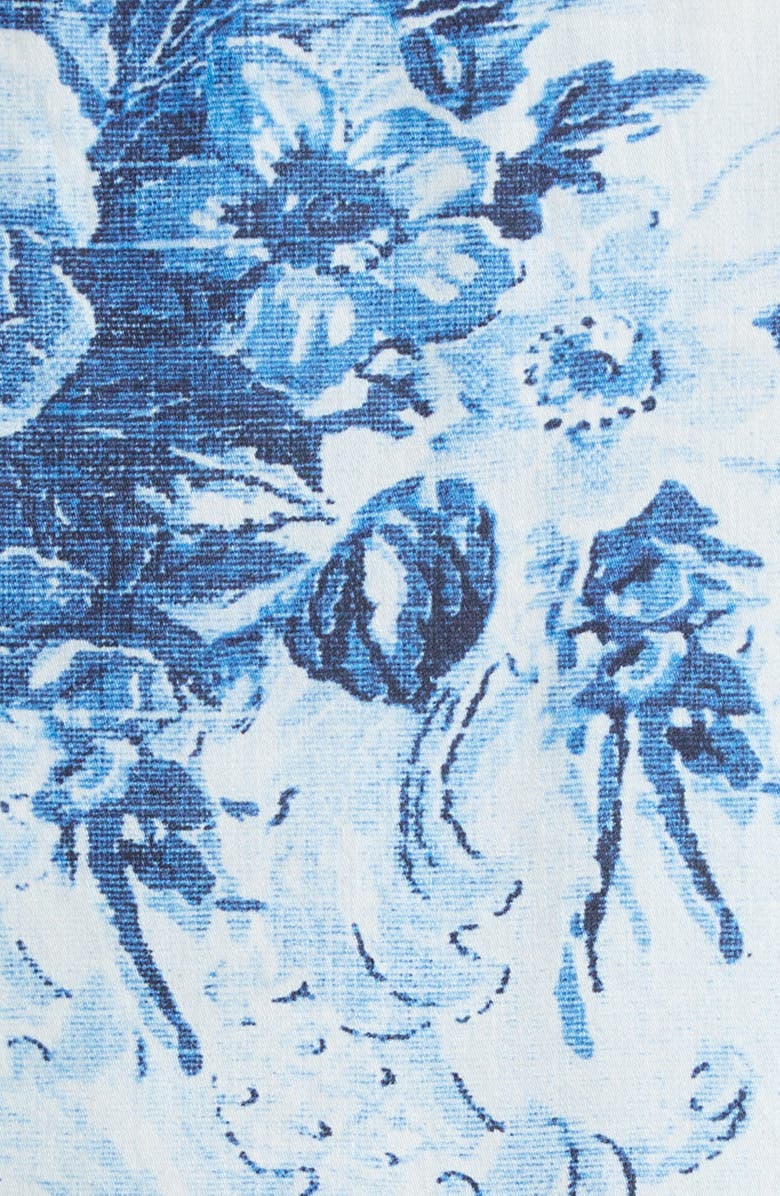 Erdem Antique Floral Print Tiered Shirtdress, Alternate, color, 