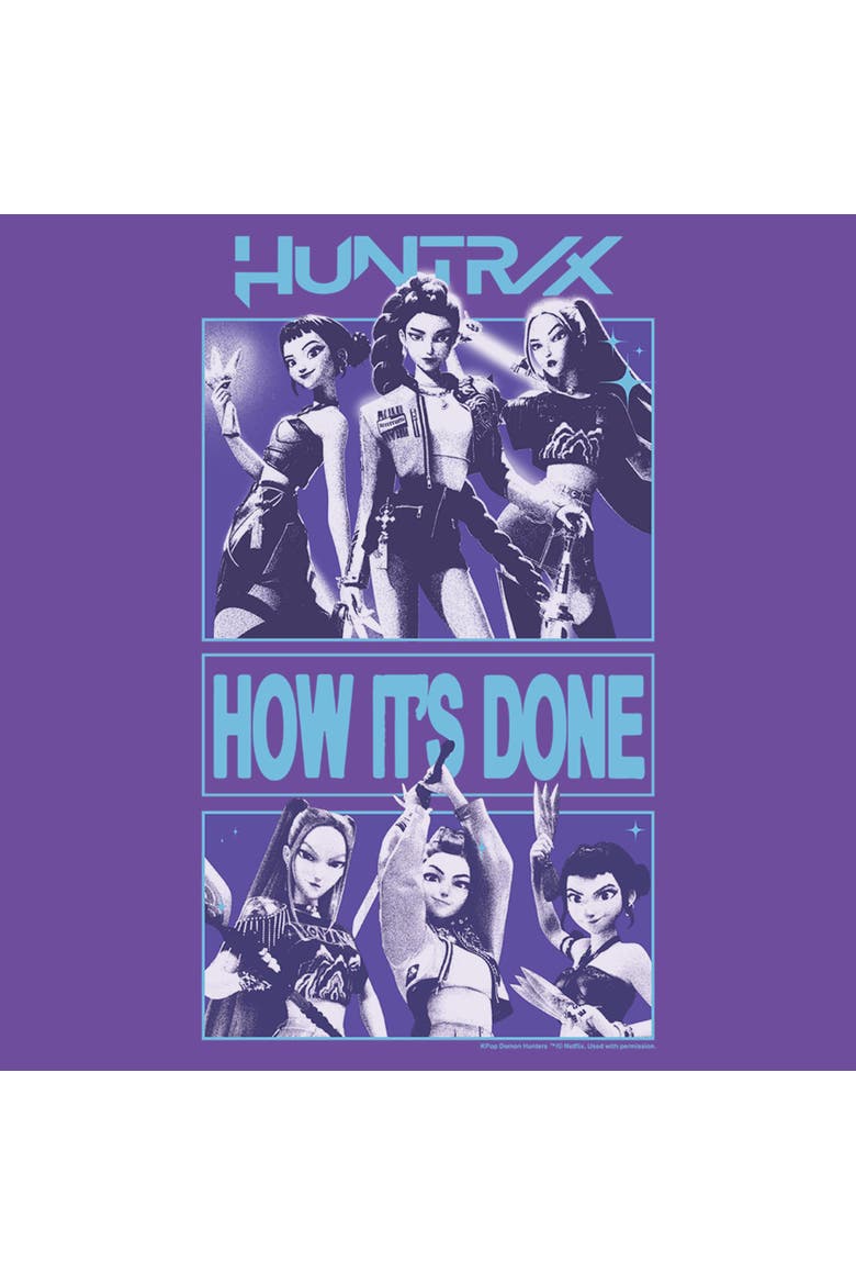 Junior's KPop Demon Hunters Huntrix How It's Done  Graphic T-Shirt, Alternate, color, Purple