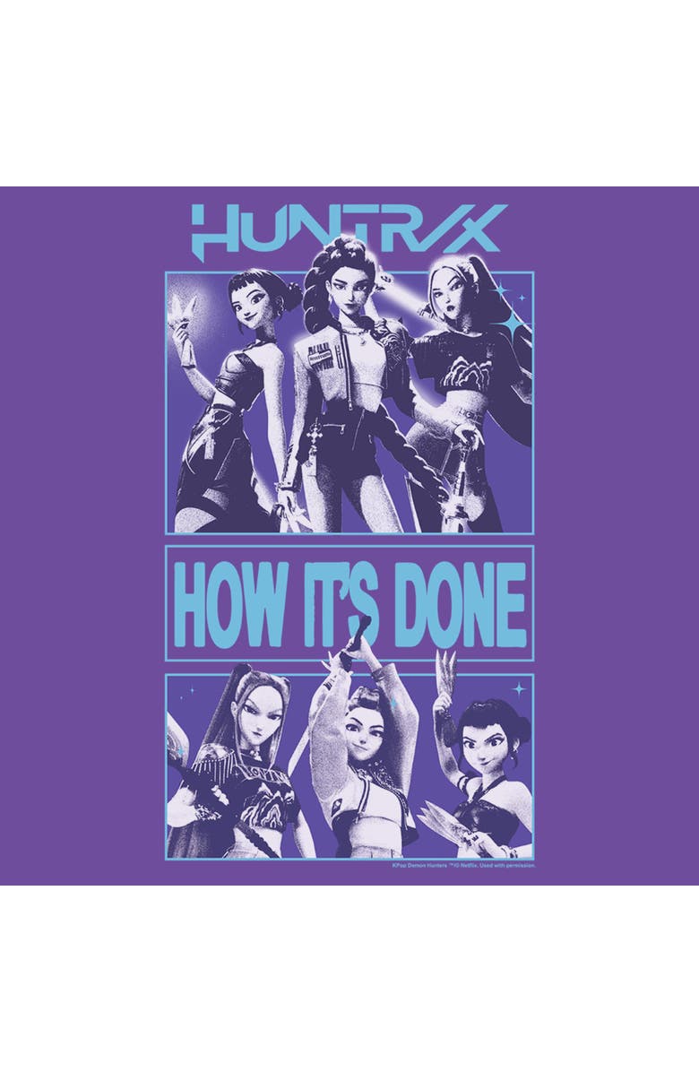KPop Demon Hunters Junior's KPop Demon Hunters Huntrix How It's Done  Graphic T-Shirt, Alternate, color, Purple