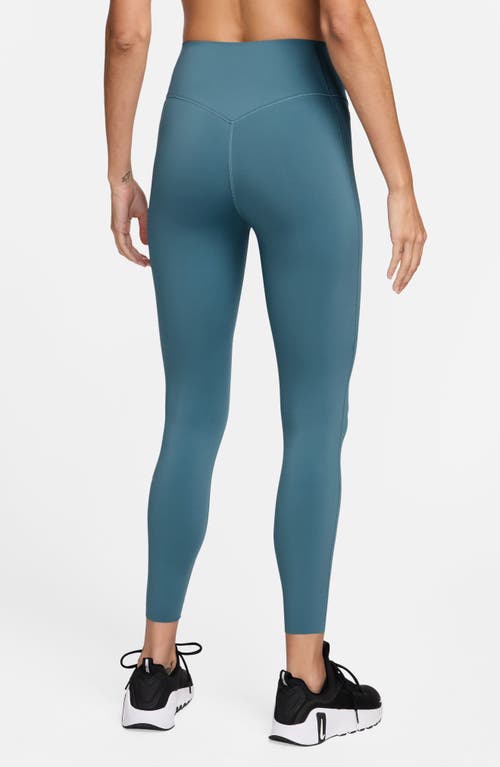 Nike Universa Medium Support High Waist Ankle Leggings In Smokey Blue/ash Green/black