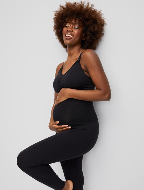 MOTHERHOOD MATERNITY MOTHERHOOD MATERNITY ESSENTIAL STRETCH SECRET FIT OVER THE BELLY MATERNITY LEGGINGS