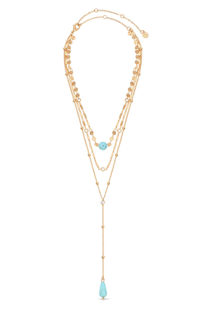 Layered Y-Necklace, Alternate, color, TURQUOISE