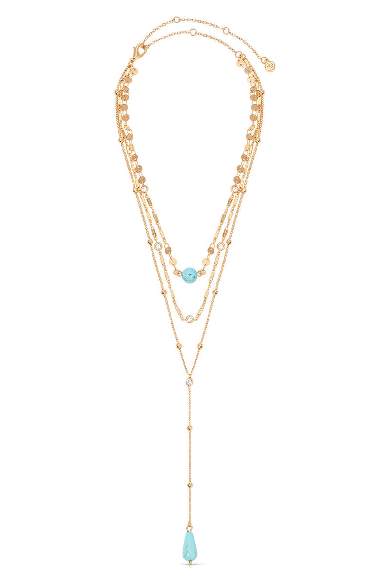 Ettika Layered Y-Necklace, Alternate, color, Turquoise