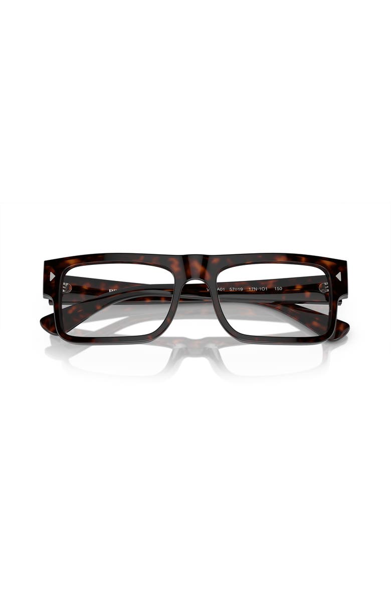 Prada 57mm Rectangle optical glasses, Alternate, color, Tortoise