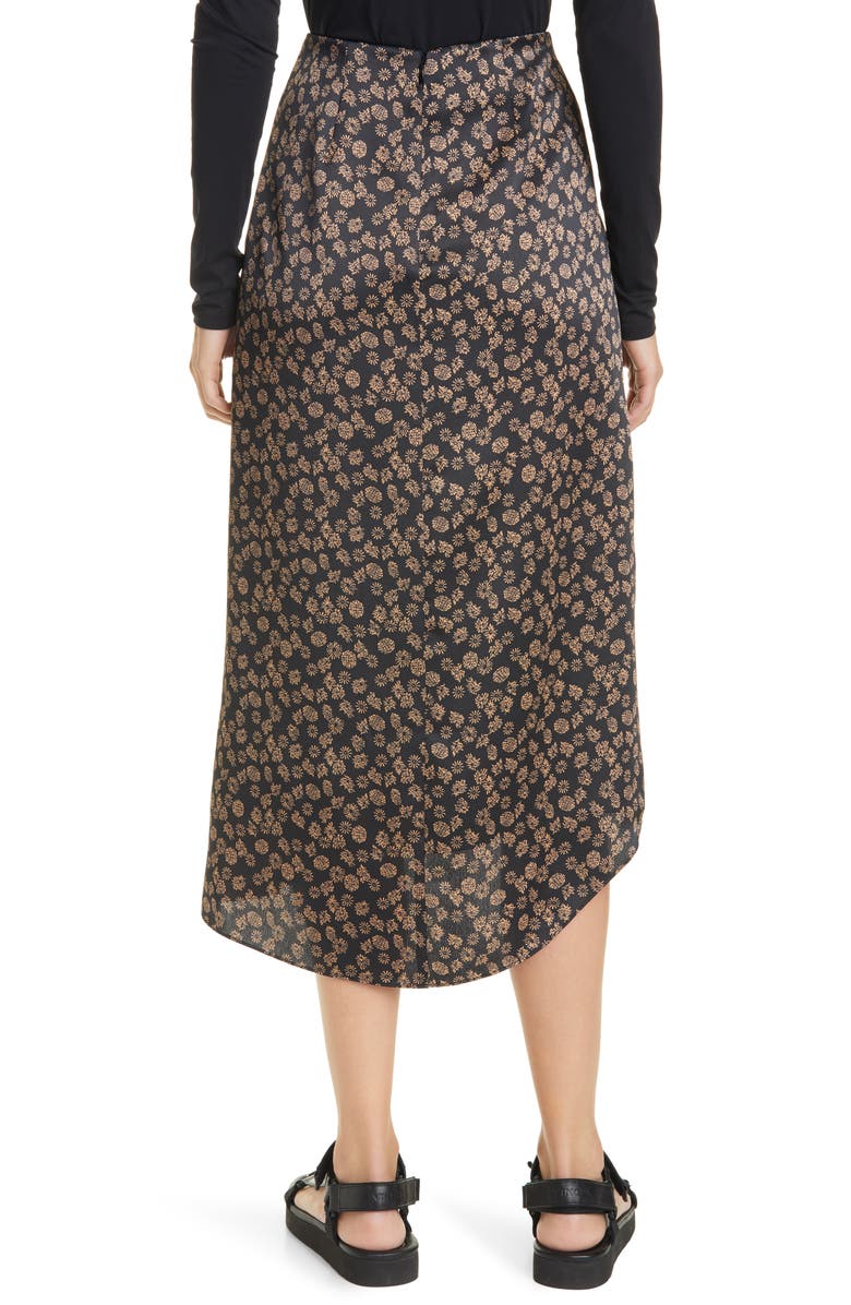 Vince Zinnia Floral Ruched Skirt, Alternate, color,