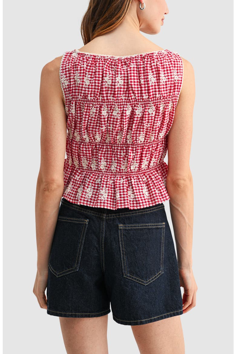 Embroidered Smocked Top, Alternate, color, RED CREAM