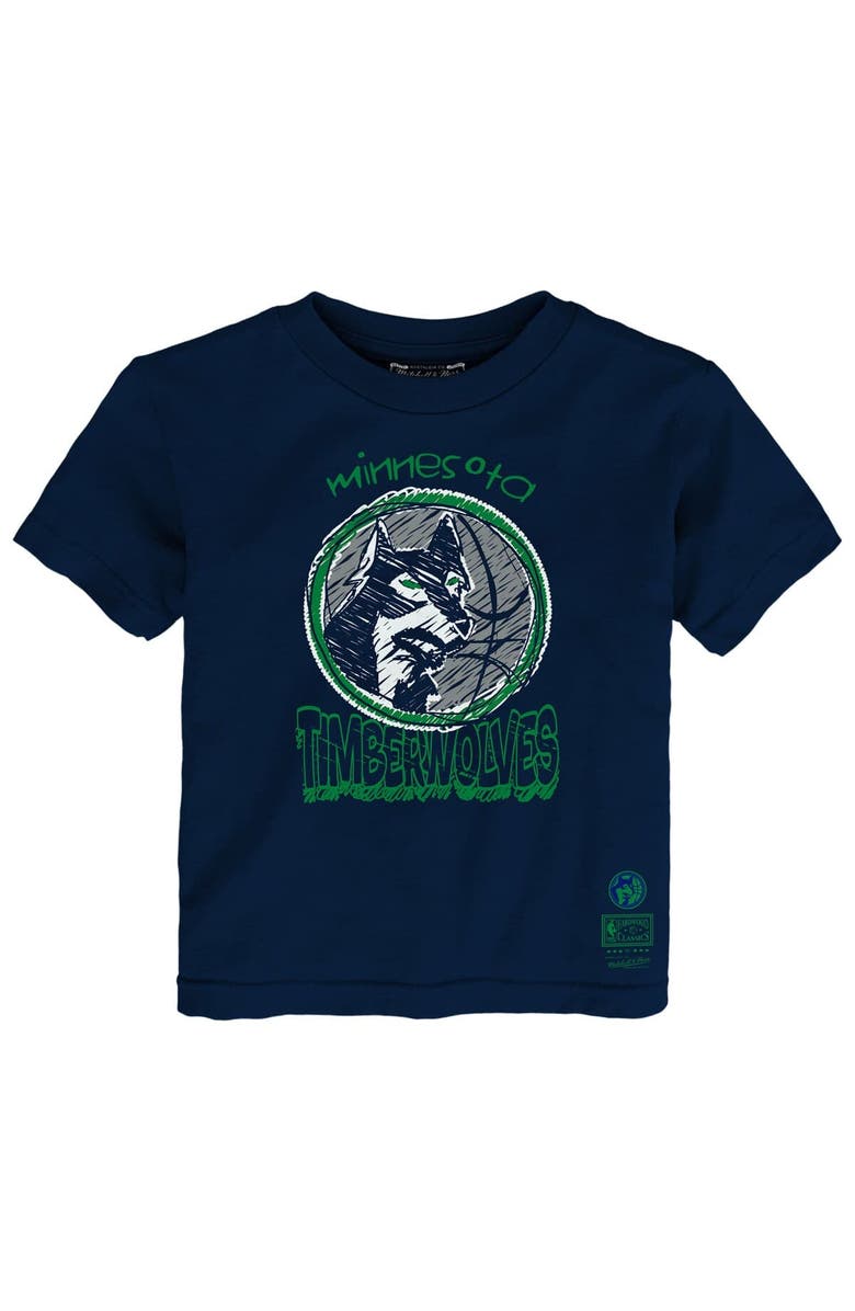 Mitchell & Ness Toddler Mitchell & Ness Navy Minnesota Timberwolves Favorite Team T-Shirt, Main, color, Navy