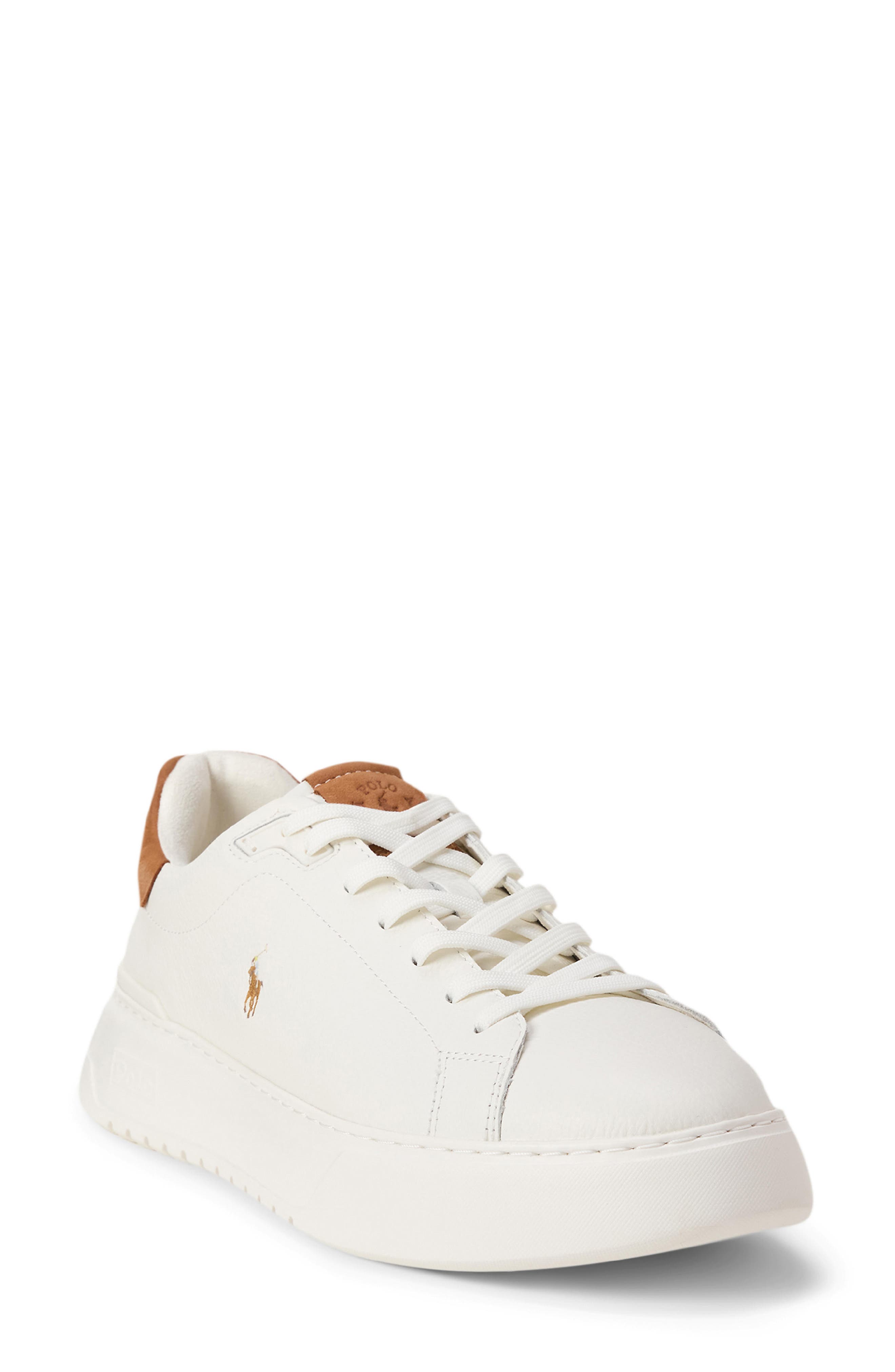 Polo Ralph Lauren Court Sneaker, Main, color, Off White/Tan