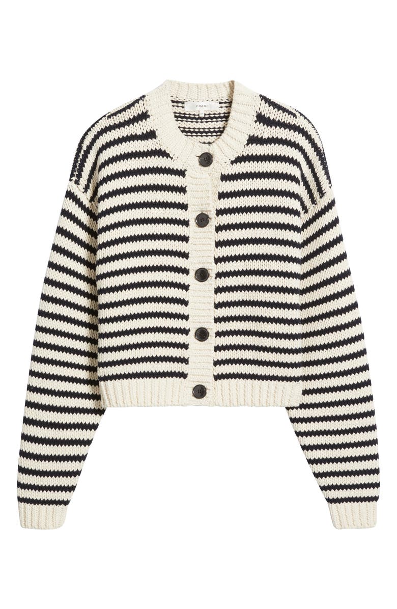 FRAME The Stripe Chunky Cotton Cardigan, Alternate, color, 