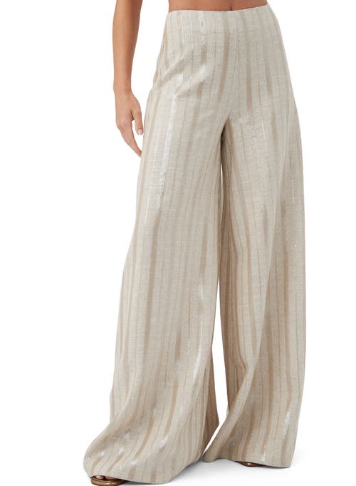 Trina Turk Linen Sequin Striped Nice Pant