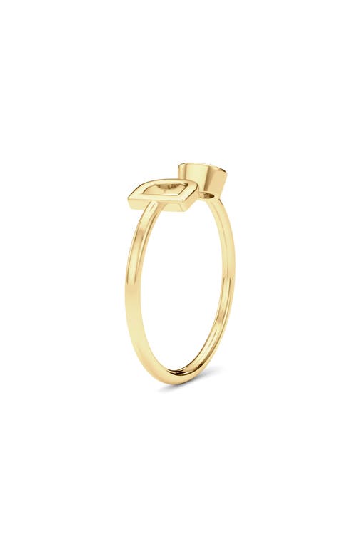 Hautecarat Lab Grown Diamond Letter Ring In 18k Yellow Gold - D