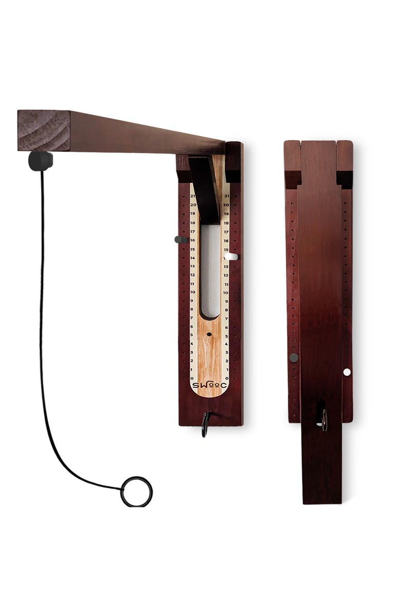 Swooc Games Hook And Ring Game | Wall Mounted Modern Design, Main, color, Brown